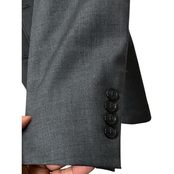 JOS A BANK 1905 Blazer Mens 38R Sport Coat Solid Gray Wool Suit Jacket Slim Fit - Picture 3 of 13